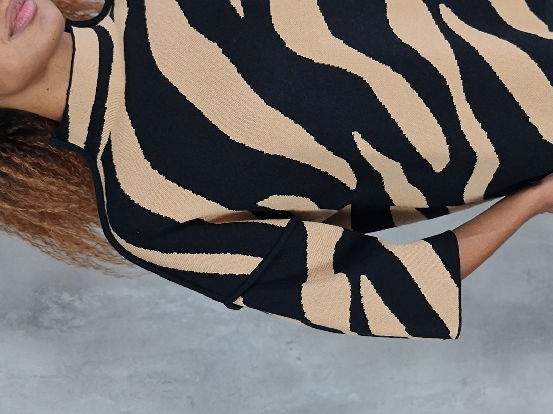 Джемпер J-Clair зебра с беж.-черн.полосками, фотография №5