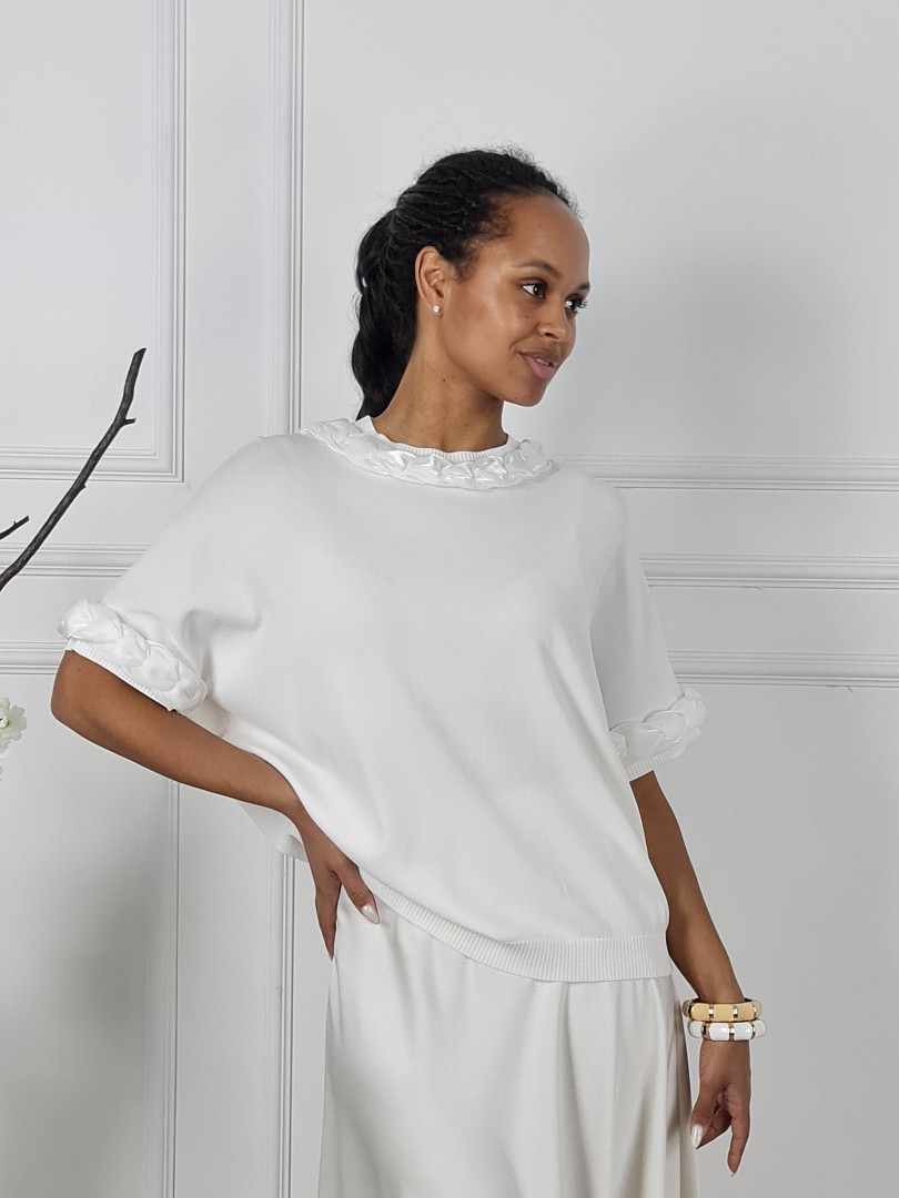 Джемпер BEAUTY WOMEN короткий рукав молочный, фотография №1