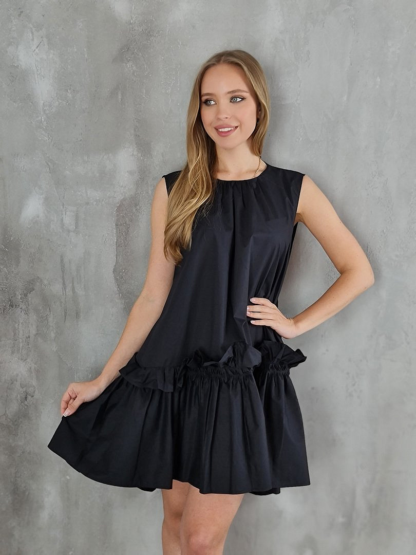 Платье Imperial с кулиской и воланами внизу чёрное, фотография №4