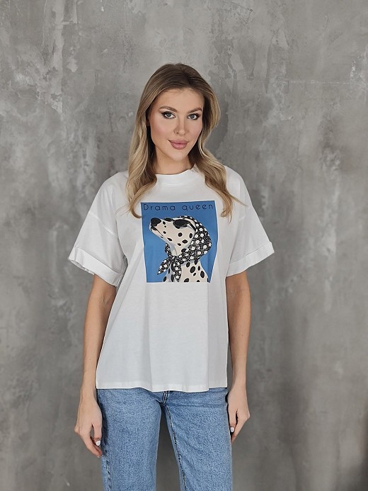 Футболка Imperial с принтом долматинец белая 