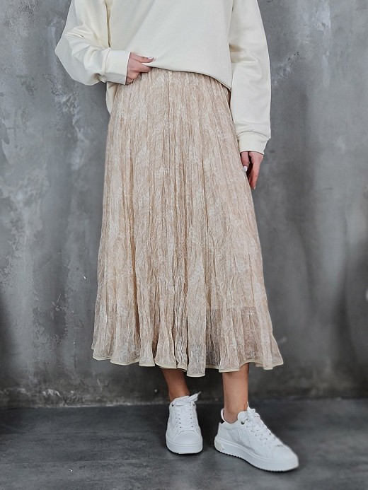 Юбка Mitica&Co.  с огурцами бежевая 