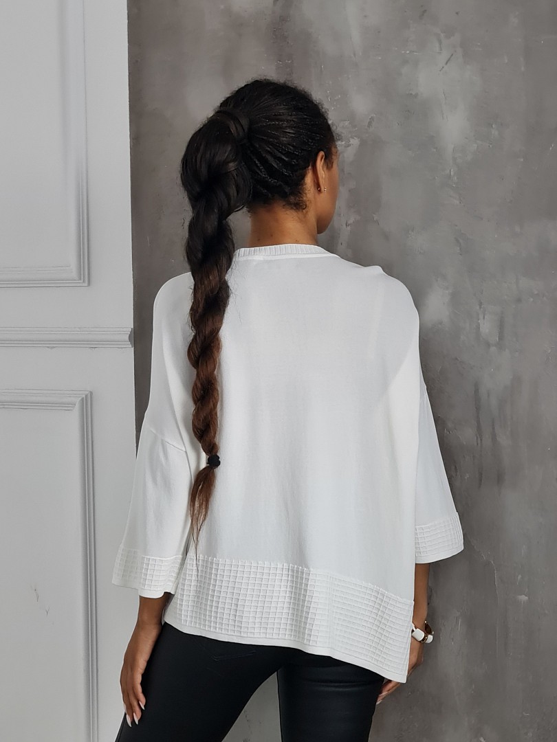 Джемпер BEAUTY WOMEN с декором молния молочный, фотография №2