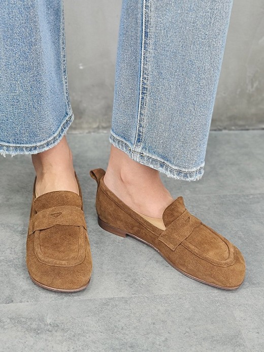 Мокасины FEDERICA LANCIONI замшевые шоколад