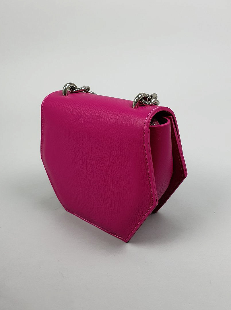 Сумка My Little Italy "шестиугольник" с цепью фуксия, фотография №5