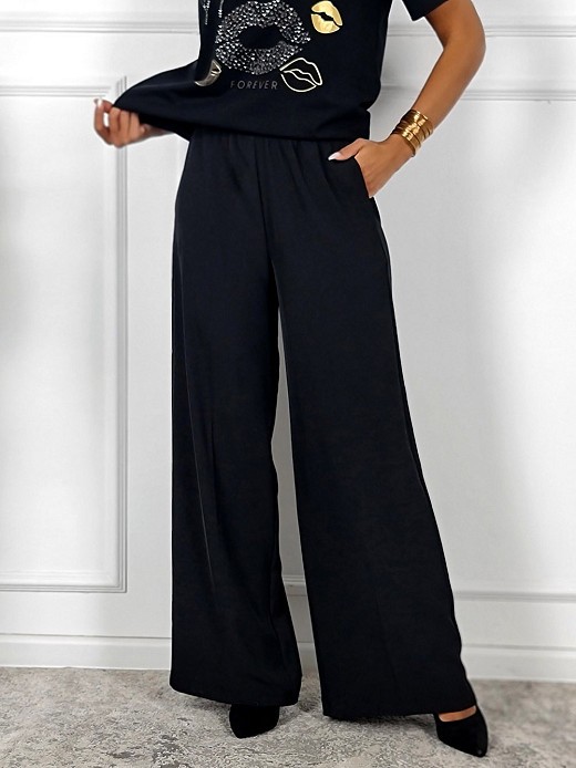 Брюки Imperial ткань холодок на резинке черные 