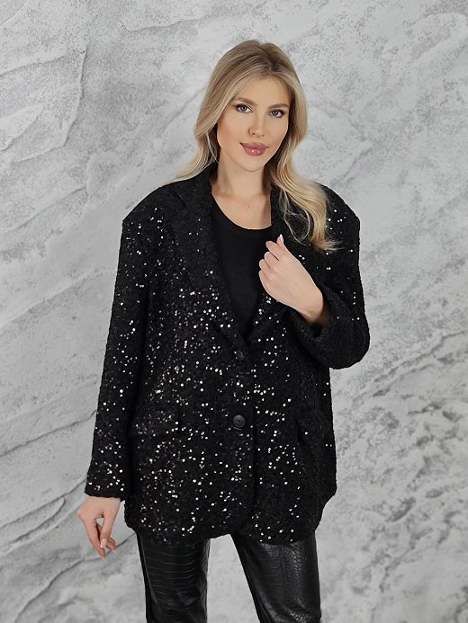 Пиджак MIHO'S с пайетками черный