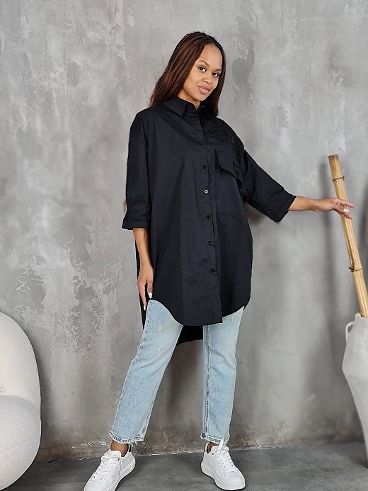 Туника DEGREES с кружевом черная 