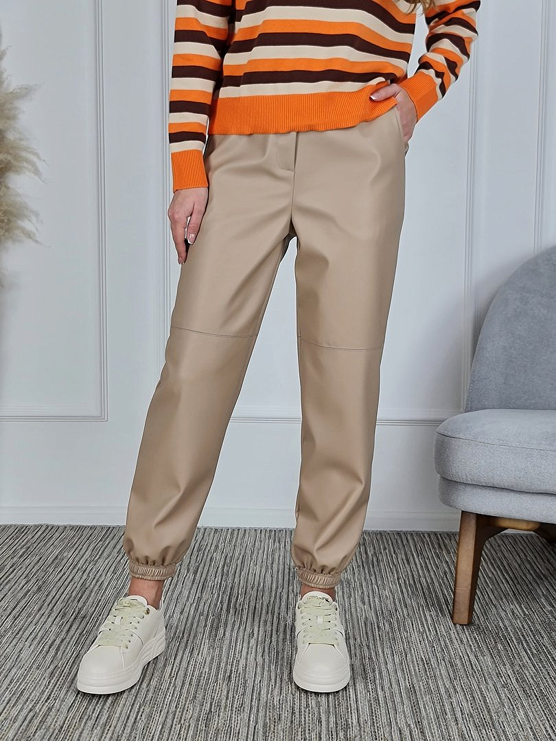 Брюки-джоггеры Imperial экокожа песочные, фотография №1