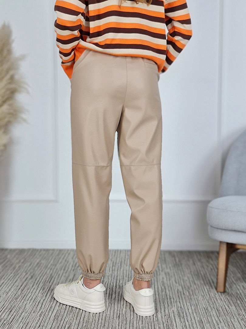 Брюки-джоггеры Imperial экокожа песочные, фотография №4