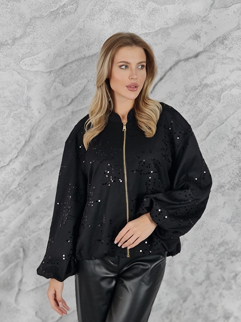 Бомбер CLOTHÉ пайетки черный, фотография №2