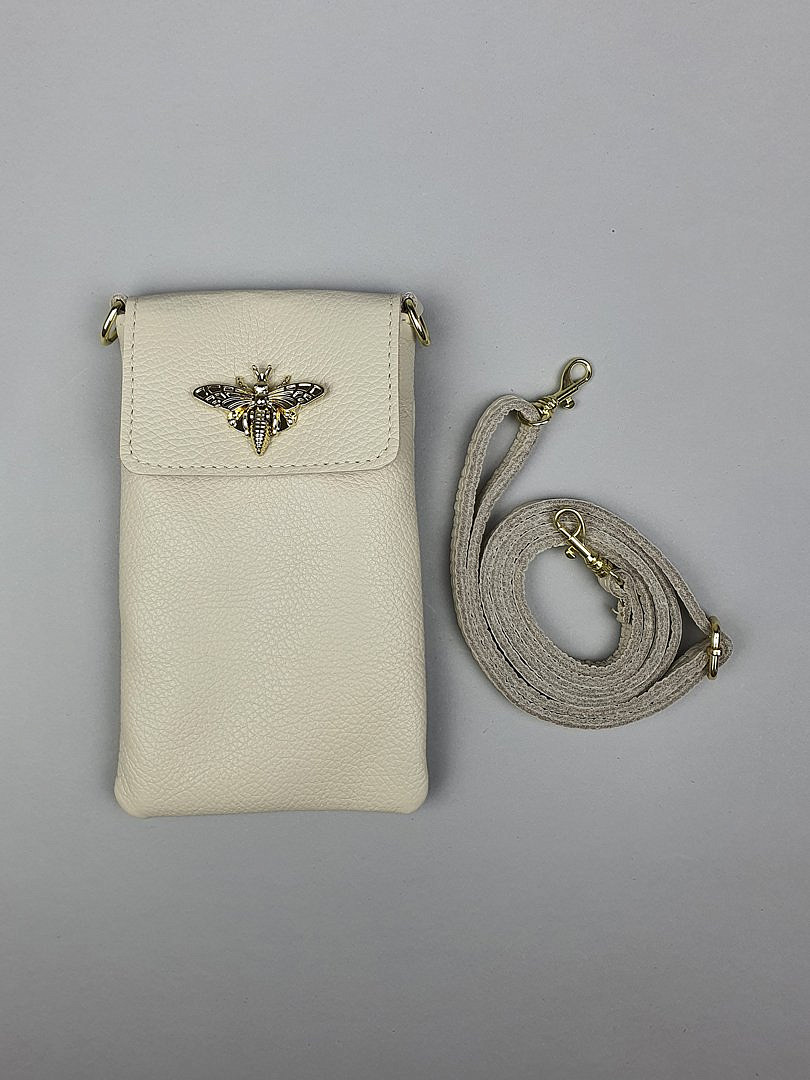 Клатч My Little Italy с золотой застёжкой "Мотылёк" светло-бежевый, фотография №1