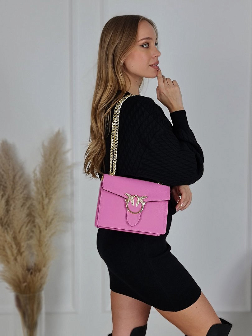 Сумка My Little Italy с золотыми птичками розовая, фотография №5