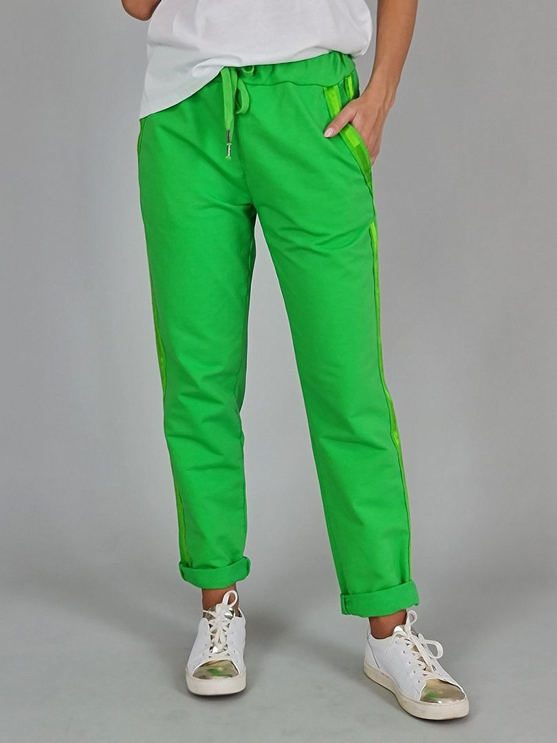 Брюки Naiif на завязочках ярко-зелёные , фотография №3